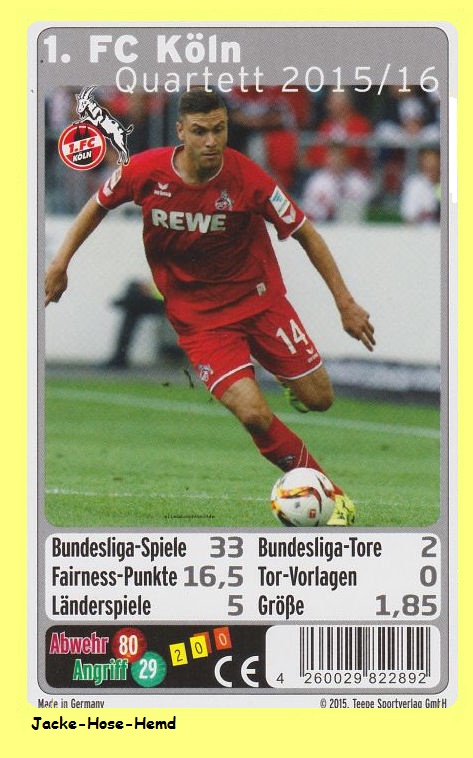 Kartenspiel 1. FC Köln